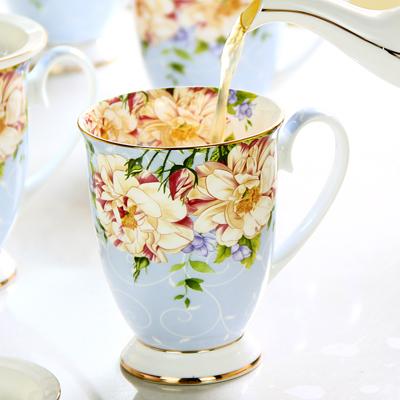 

ceramic coffee mug, tazas cafe floral painting, present creative ceramic tea cup, vintage tea ceremony 300ML небесно-голубой