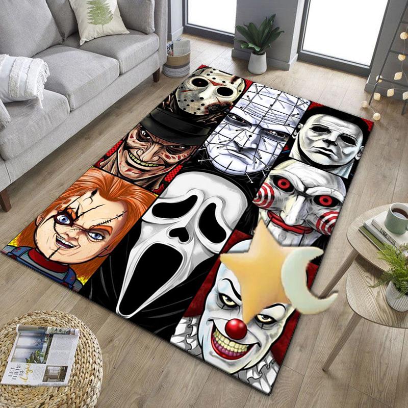 Horror Movie Icons Office Rug Chair Mat, Game Carpet, Suitable for Front Door, Bedroom, Living Room, Desk, Holiday Gift