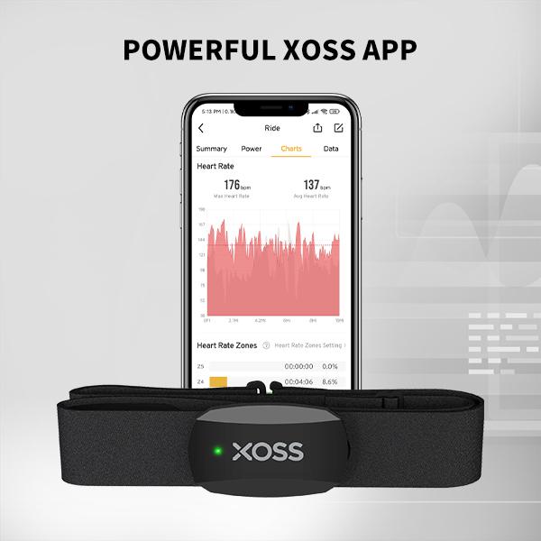 XOSS X2 Chest Strap Heart Rate Monitor for Cycling, Running, Hiking, Bluetooth ANT+ Wireless Health Fitness Smart Bicycle Sensor