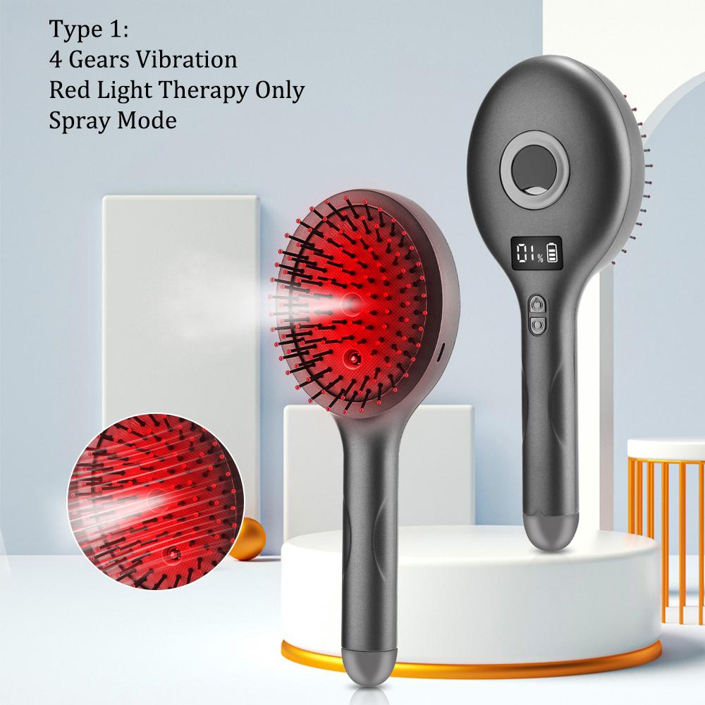 Electric Spray Massage Comb Red Light Therapy Scalp Massager Brush Anti Hair Loss Liquid Oil Applicator Hair Follicle Comb
