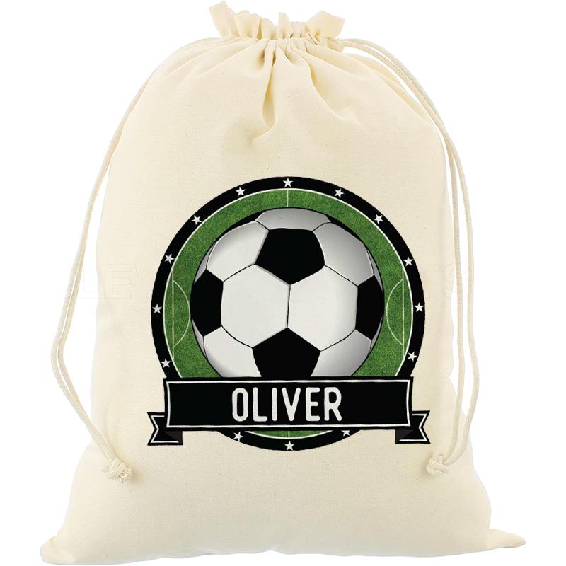 30x40cm Personalized Soccer Party Favor Bags Custom Canvas Goodie Bag candy bag for kids boys Soccer theme Party supplies