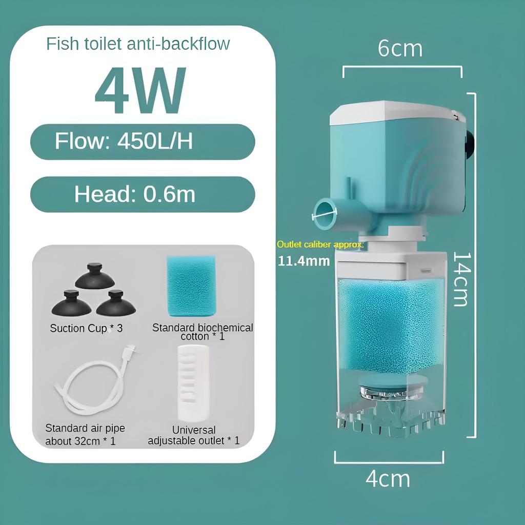 Aquarienfilter sechs in einem Zirkulationssystem/Fischtoilette Absaugung, Rücklaufsicherung Filtration, Sauerstoffanreicherung Wasserzirkulation
