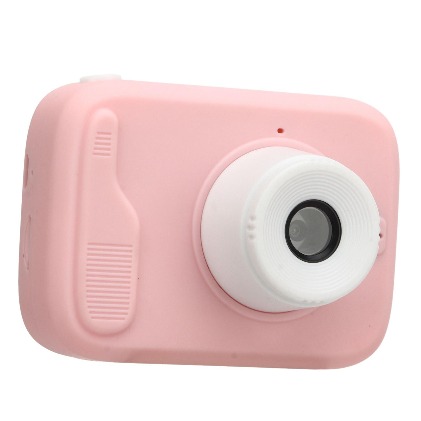 

Kids Camera 2 Inch 20MP Dual Front Rear Cameras Portable Mini Toddler Digital Video Camera with розовый
