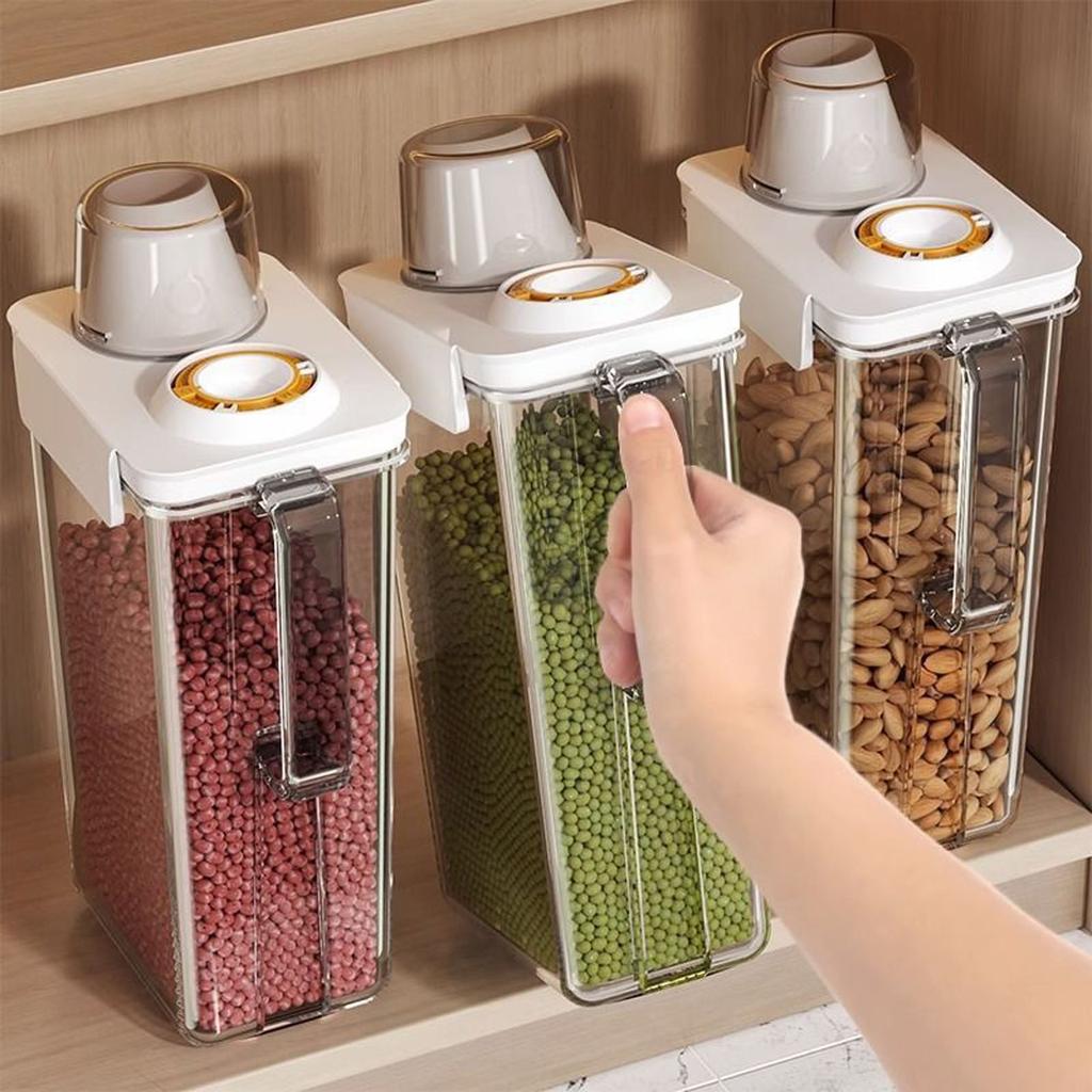 1 8L 2 6L Airtight Storage Containers with Odor Removal Box Set of 1 Kitchen Grain Storage Canister for Dry Food Organization