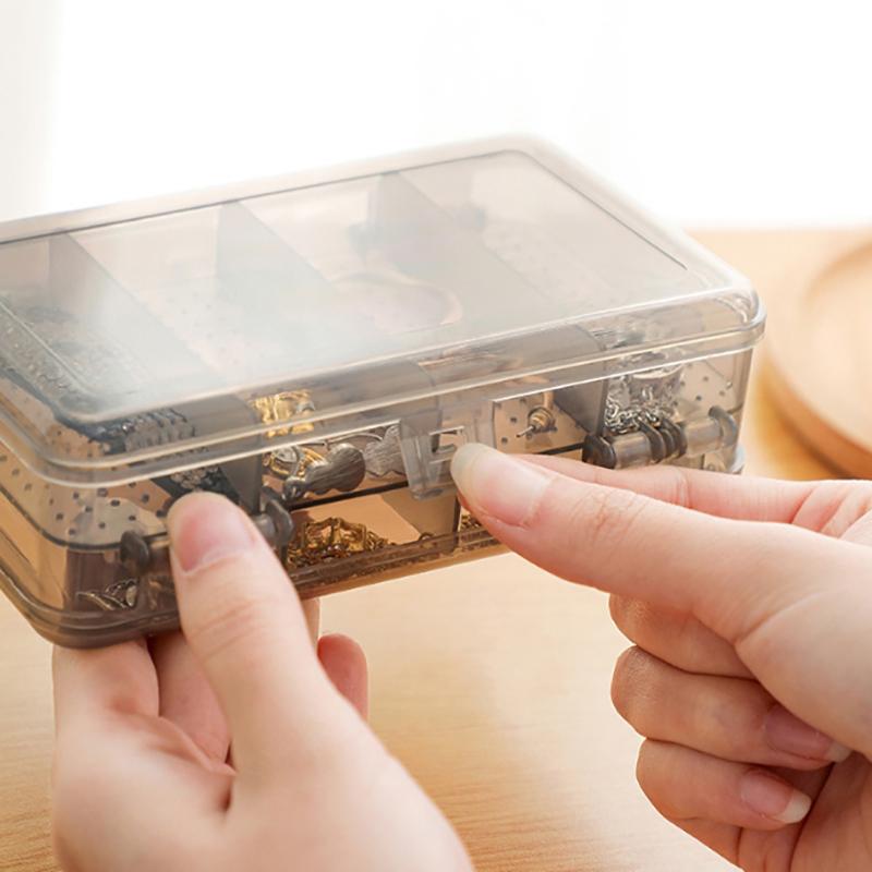 Transparent Double-layer Plastic Jewelry Storage Box Multi-purpose Organizer Container For Hair Clips Necklace Earring Jewelry