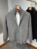 Men's Double Zipper High Neck Cardigan Knit Sweater - Autumn/Winter 2025 Trendy Casual Outerwear