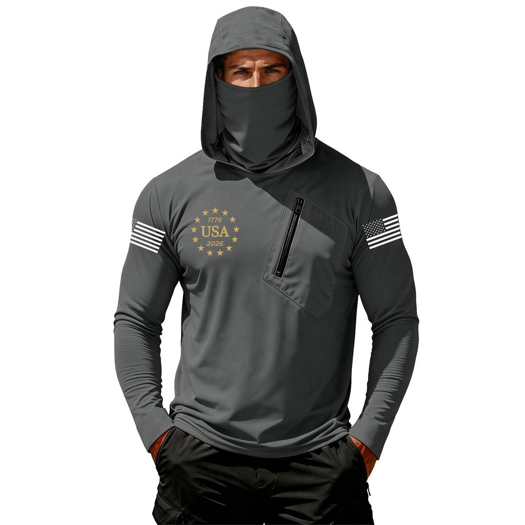 Herren Casual Kapuzen-Langarm-Sonnenschutz-Oberteil