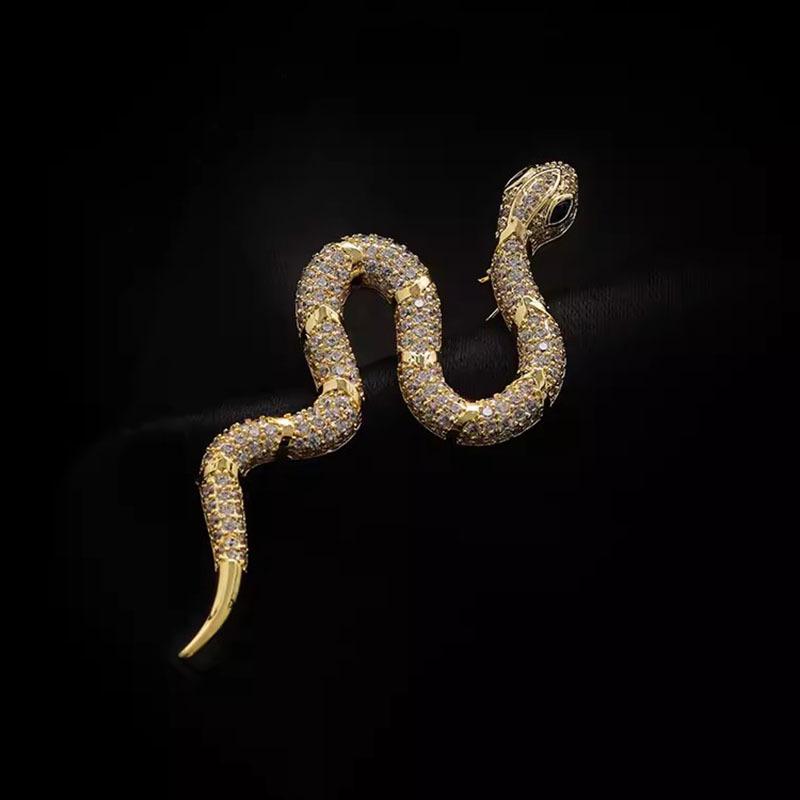 

Snake Brooch, High-End Women S Light Luxury Full Of Diamonds, Niche Design Sense, Animal Brooch Pin, Personalized Suit Accessories