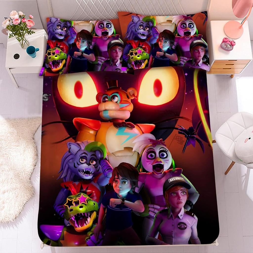 Exquisite 3D Freddy Wallpaper FNAF Digital Printing Bedding Set Five Nights Duvet Cover Comforter Bed Youth Kids Girl Boys Gift