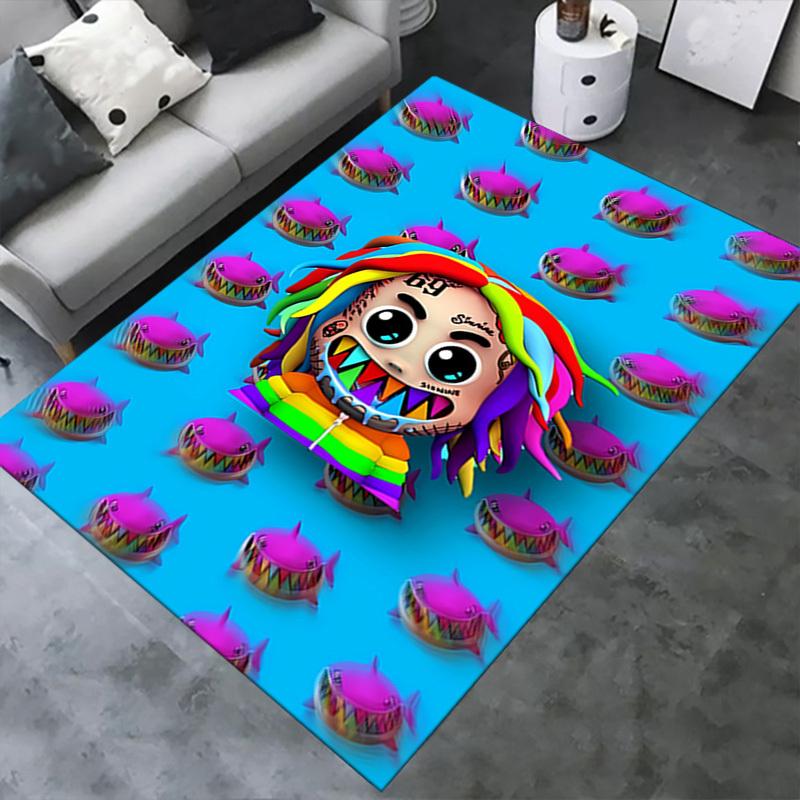 1pc 6ix9ine Tattle Tales Office Carpet Soft Polyester Non slip Machine Washable Indoor Carpet Living