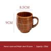 Japanese Style Wooden Cup with Handle - Large Belly for Beer, Coffee, Yogurt, Dessert, or Water
