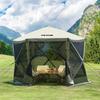 VEVOR Pop Up Gazebo Tent, Pop-Up Screen Tent 6 Sided Canopy Sun Shelter with 6 Removable Privacy Wind Cloths & Mesh Windows