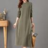 Mom autumn dress large size temperament dress long sweater mid-autumn and winter versatile loose backing skirt thick