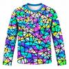 Y2K Abstract Graphic Long Sleeve T Shirt Men Women Psychedelic Print Tee Neon Streetwear Casual Autumn Fashion Unisex Top
