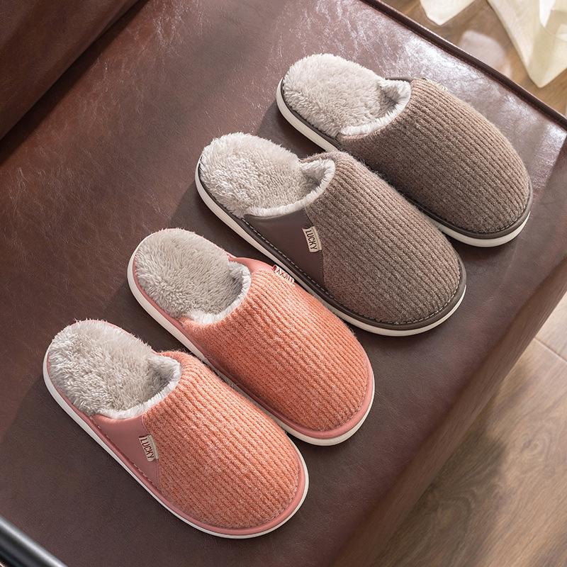 Large Size Cotton Slippers Winter Piled Thickened Indoor Home Warmth 2025 New Home Non-slip Fluff Mop