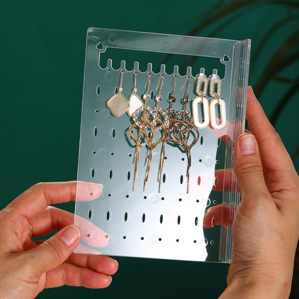 Jewelry Storage Rack Transparent Large Capacity Dustproof Vertical Earrings Display Stand Jewelry Storage Clear Drawer Box Case