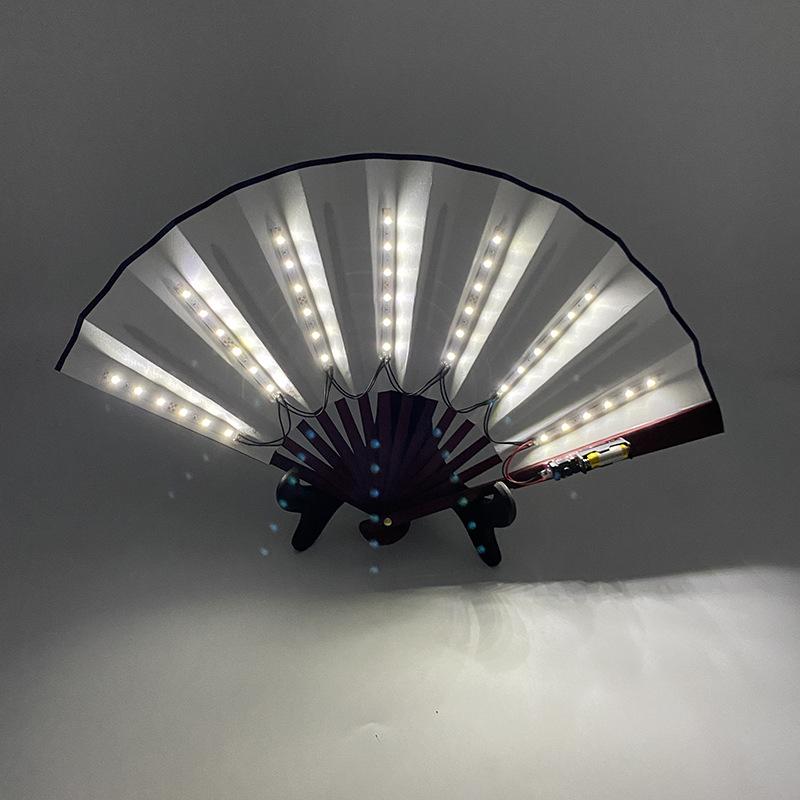 10-Inch LED Luminous Folding Dance & Disco Fan for Bodybuilding, Bars, and KTV Atmosphere