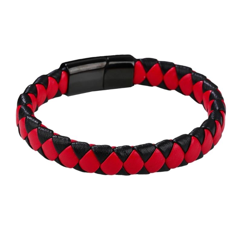 

Двухцветный кожаный веревочный браслет для мужчин и женщин с регулируемой застежкой для повседневной носки, прочный мягкий шнурок, браслет
