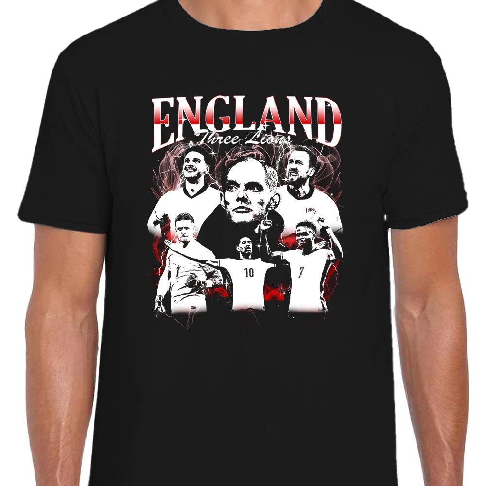 England 90s Bootleg Black Adult T-Shirt England Fans World Cup 2026 Tee 2XL