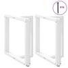 Vidaxl Nogi Do Stołu Jadalnego, 2 Pcs., Białe, 80X35X(72-73) Cm, Stal