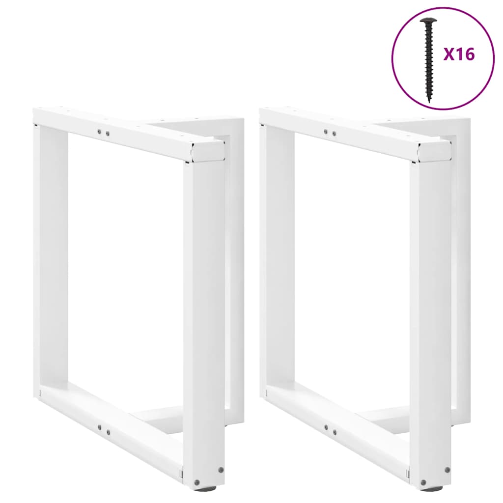 Vidaxl Nogi Do Stołu Jadalnego, 2 Pcs., Białe, 80X35X(72-73) Cm, Stal