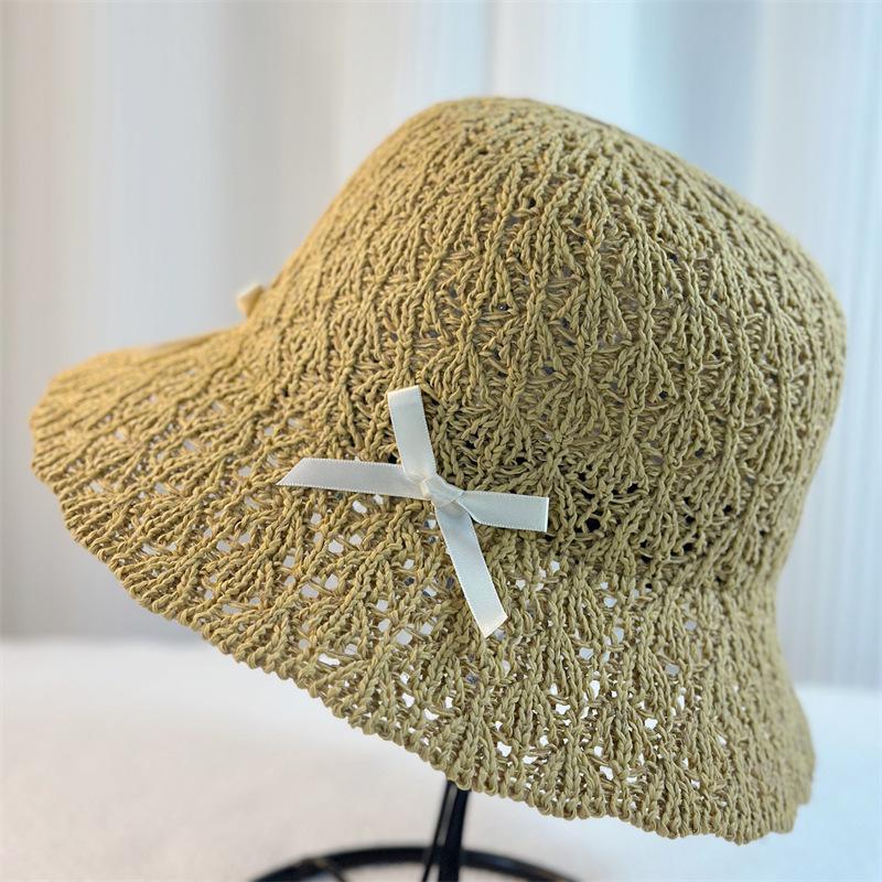 Bow Girl Sweet Cute Bucket Hat Spring and Summer Travel Seaside Sunscreen Hat Basin Hat
