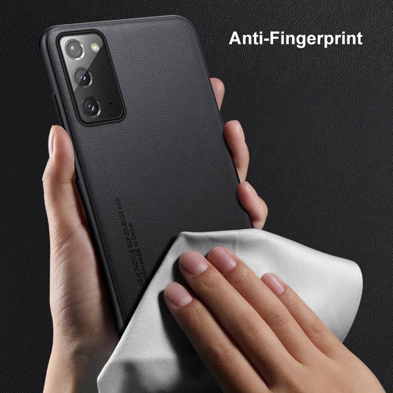 Luxuriöse PU-Lederhülle für Samsung Galaxy Note 20 Ultra Note20 5G Rückseite Business Matt Silikon Schutz Handyhülle Coque