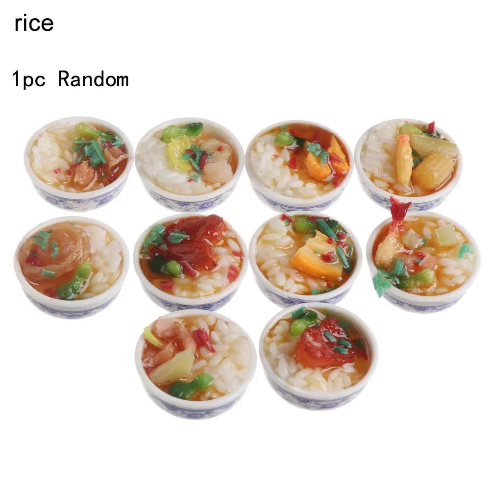 Pcs 1 Random Miniature Dollhouse Chinese Rice Pastry Casserole Noodles Dessert Kitchen Toy Fake Food Toy Dollhouse Decoration