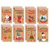 8 Stück Weihnachten Taschennotizbücher Mini Spiral Journaling Weihnachtsmann Lebkuchenmann Kraftpapier Geschenk Notizblöcke Tagebuch Mini Notizbuch
