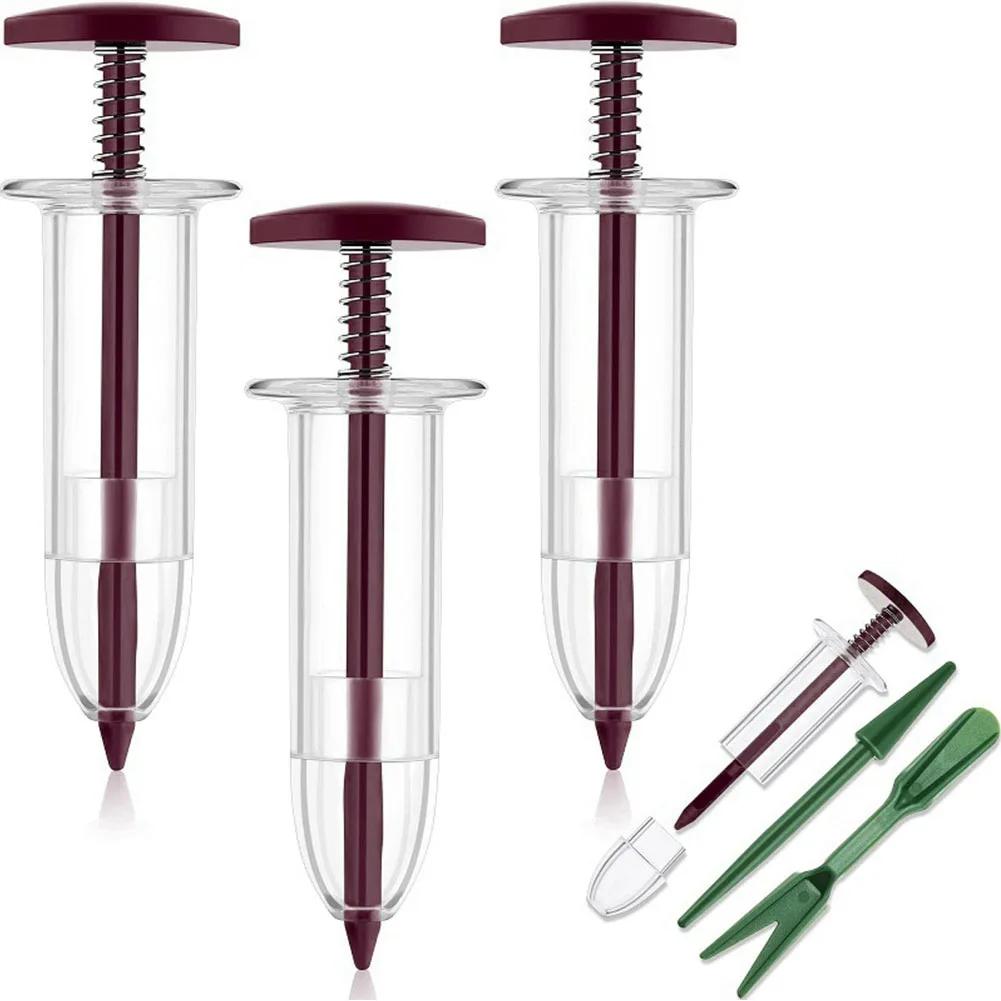 1-6Pcs Mini Sowing Seed Dispenser 5 Different Settings Plant Seed Sower With 2 Transplanting Tools Home Garden Seeding Dispenser