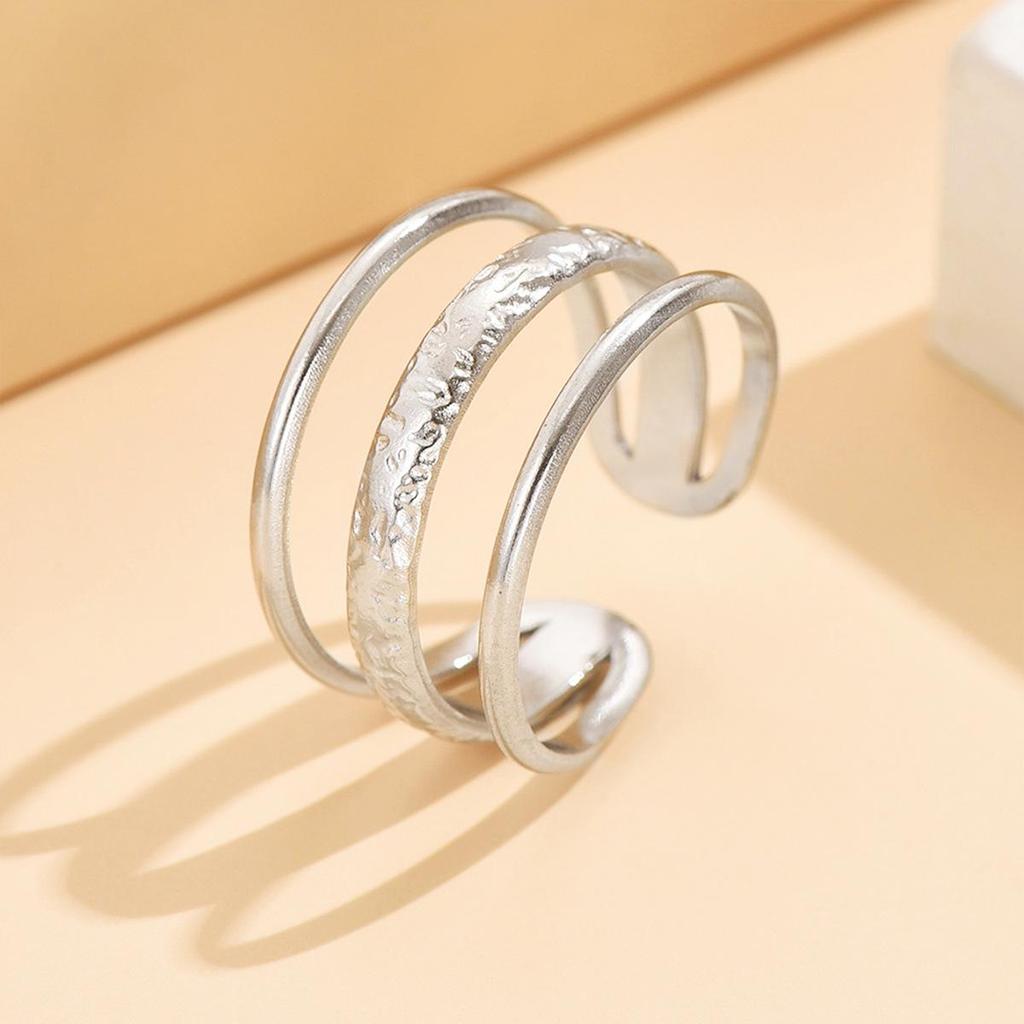 European-American Stackable Adjustable Stainless Steel Minimalist Open Ring