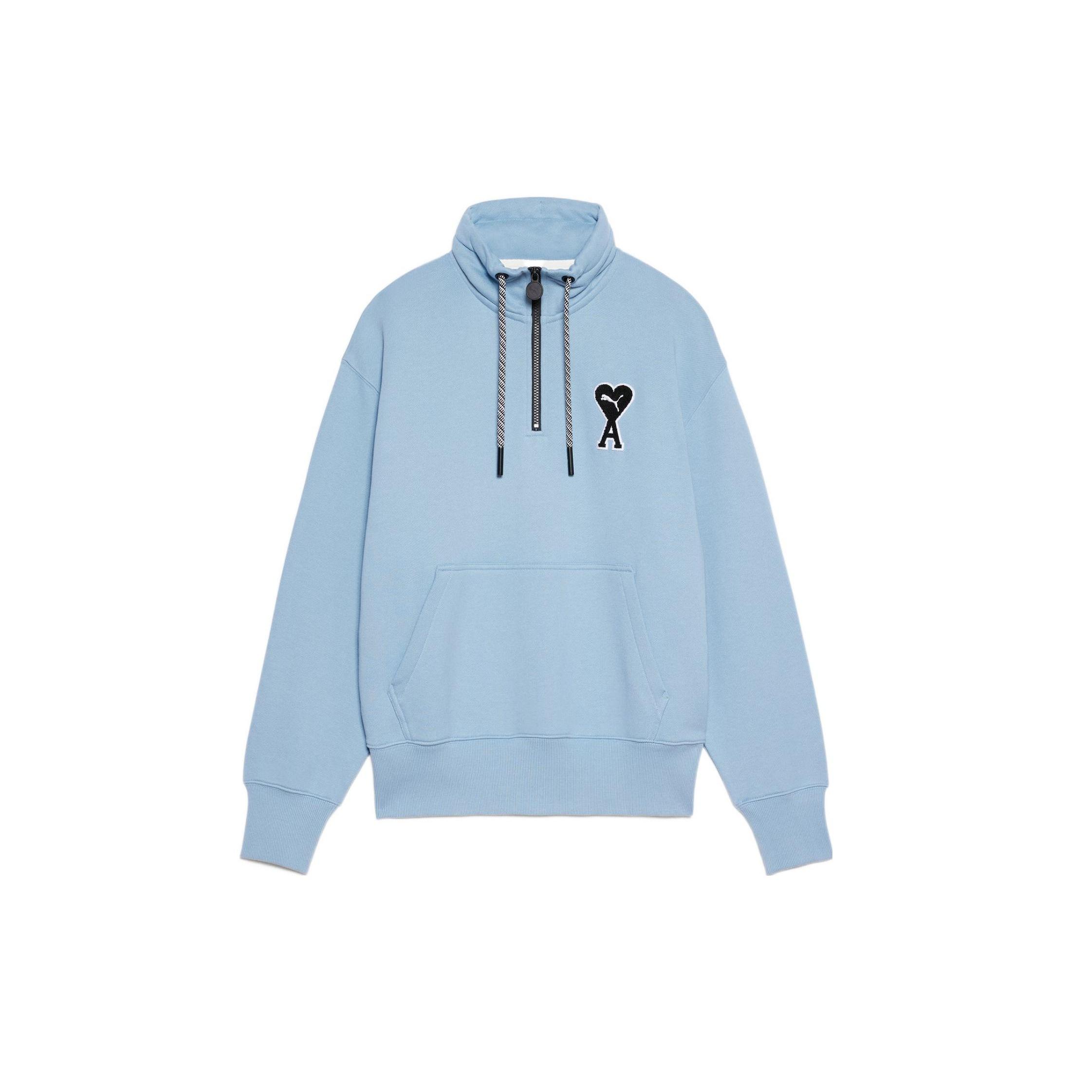 PUMA X Ami Half Zip Sweatshirt Blue Men s 535993-73 XXS