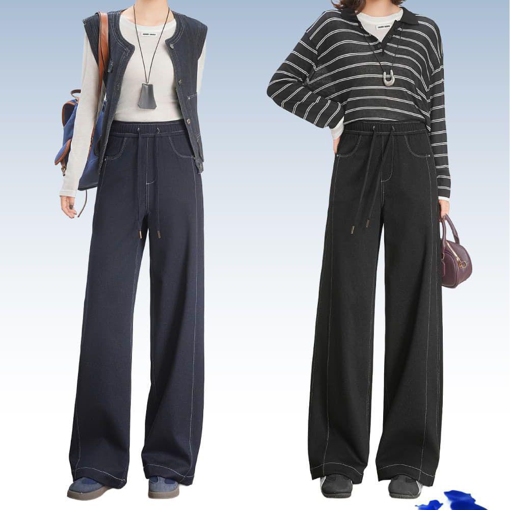 

Five White Geese Women s Blue Enchantress Denim Wide-Leg Elastic Waist Pants - Autumn/Winter Casual L (47.5-55 kg) джинсовий синього кольору