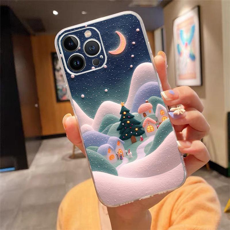 

Cartoon Cute Christmas Aesthetic Phone Case Carcasa Funda For iPhone 16 15 13 14 11 12 Pro Max 16 14 12 13 Pro 15 Plus 16E Case iPhone 13ProMax