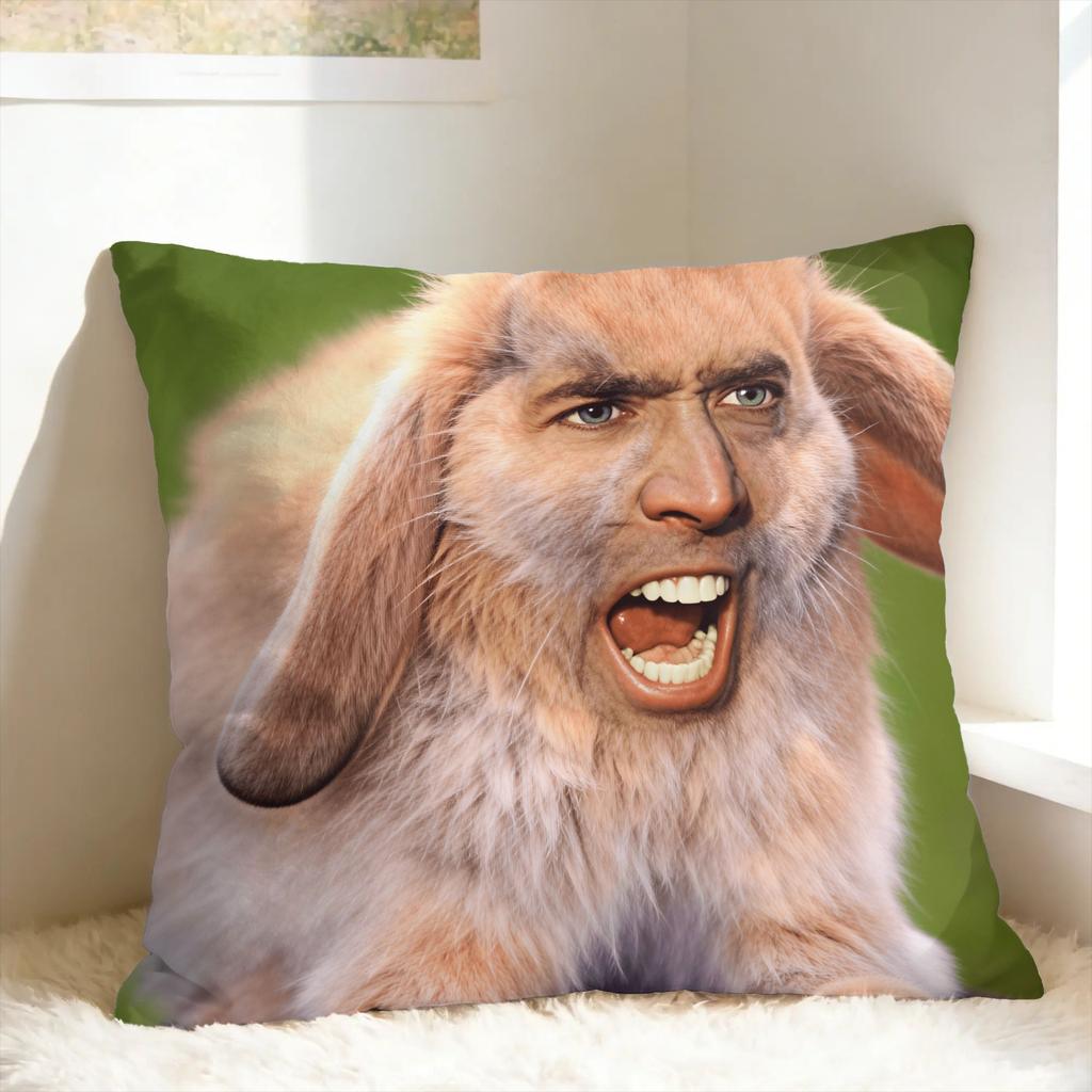Cozy N-Nicolas Cage Headshot Pillow Cover Comfy Cushion Cover Funny Pillow Case For Sofa Couch Bed Living Room