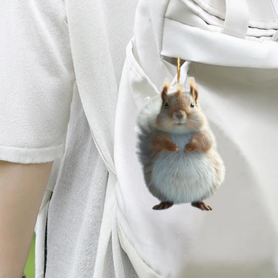 Милая белка акриловый кулон подвесное украшение с шнурком очаровательное животное — фото 12