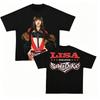 Camiseta LISA SaWaDiKa Mundial Dupla Face Unissex Retrato de Cantora Kpop Oversized Algodão Manga Curta Camiseta de Show para Fãs
