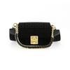 Givenchy 4G Logo Embroidered Metal Lock Chain Cotton Shoulder Crossbody Bag Women Bags Black BB50L3B18Z-001