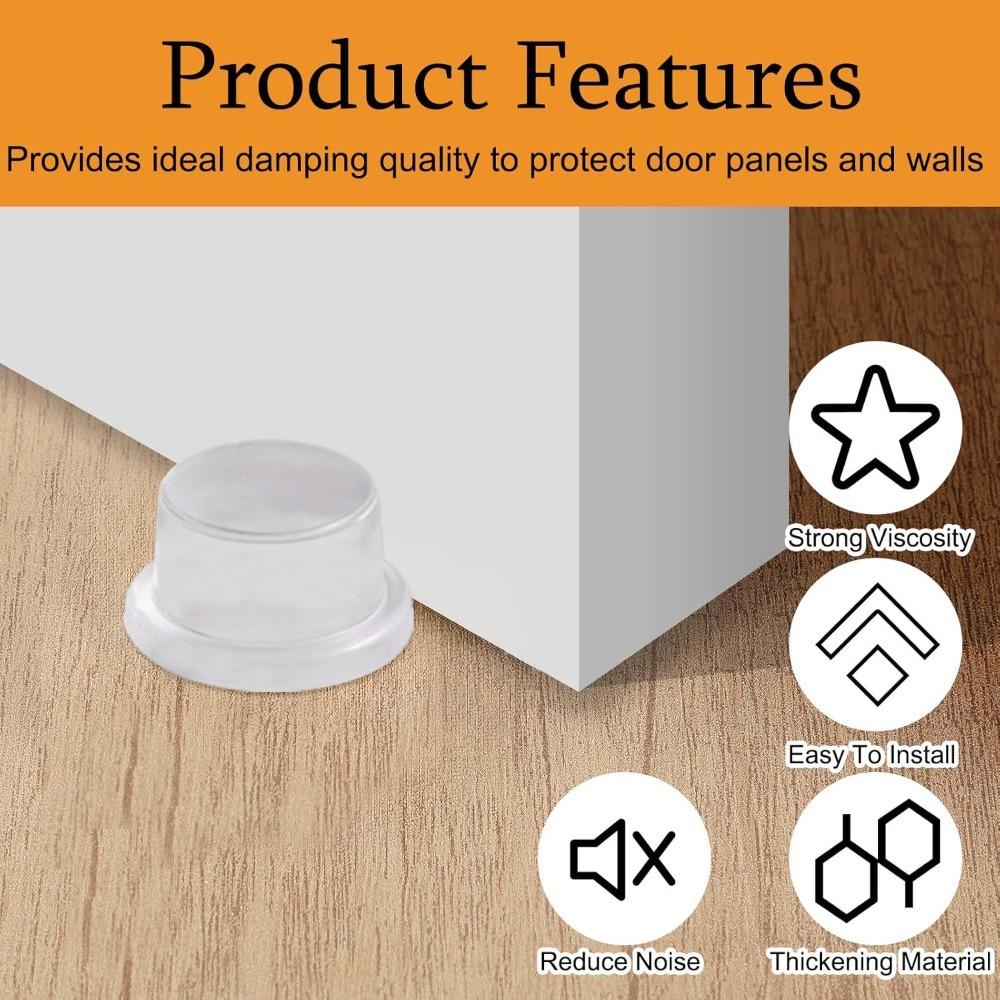 Transparent silicone door stop, door suction, door resistance, and rear anti-collision pad without perforation