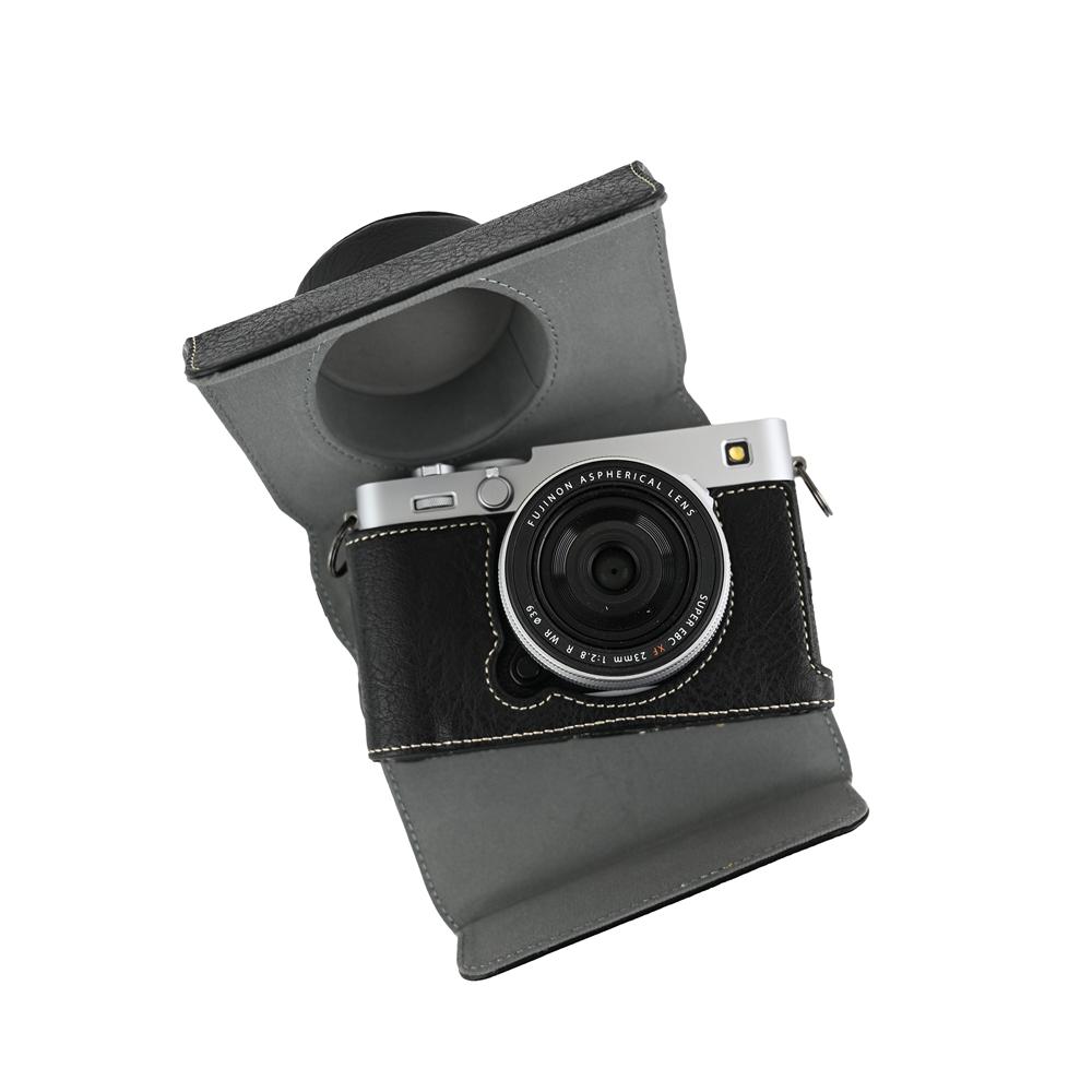 Pouzdro z PU kůže pro Fujifilm X-E5 Fuji XE5 Brašna na fotoaparát Tvrdý ochranný obal s ramenním popruhem