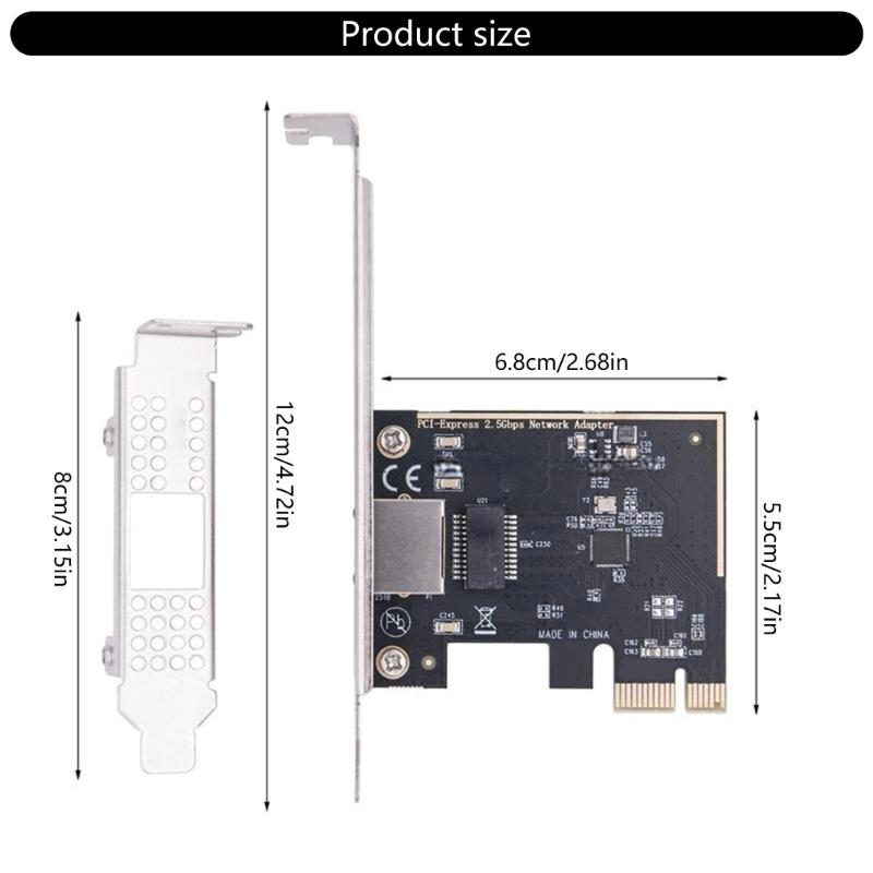 2.5Gbps PCIe To RJ45 Networking Card RTL8125BG Chip Gigabit Ethernet PCIE Networking Card Adapter For Desktop Transmission