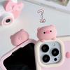 Ins Korea Cute 3d Cartoon Pig Pink Silicone Phone Case For Iphone 13 12 11 Pro Max Lovely Bowknot Protective Soft Back Cover