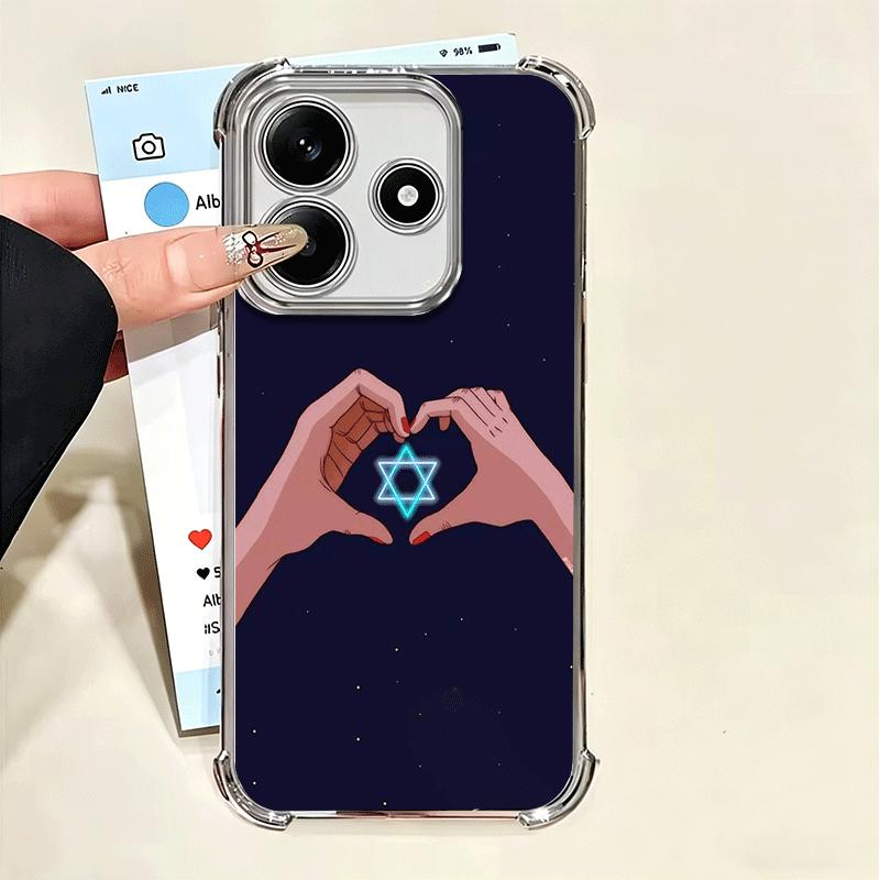David Jewish Star Symbol Plating Phone Case For Xiaomi Poco X5 X6 X7 X8 Pro Max F8 Ultra F7 M8 M7 M5S Redmi 15C 15 14C 13C 13 X3