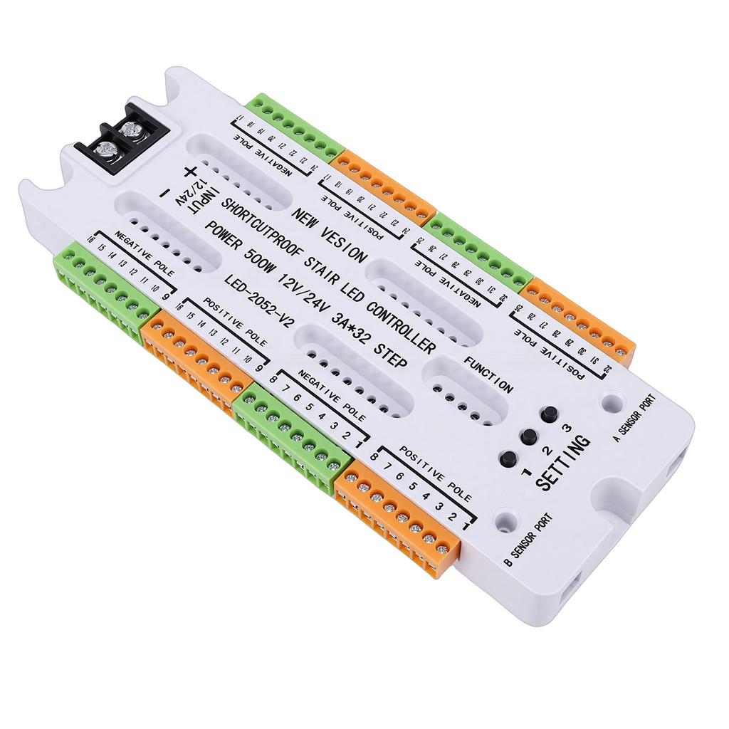 LED-Treppenlicht-Controller Bewegungssensor 32-Kanal Körpererkennung Stufenlicht-Controller mit Kurzschlussschutz
