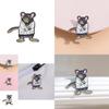 Playful Cartoon Mouse Brooch In Trendy White Coat Design Ideal For Fashionable Gifts And Accessories