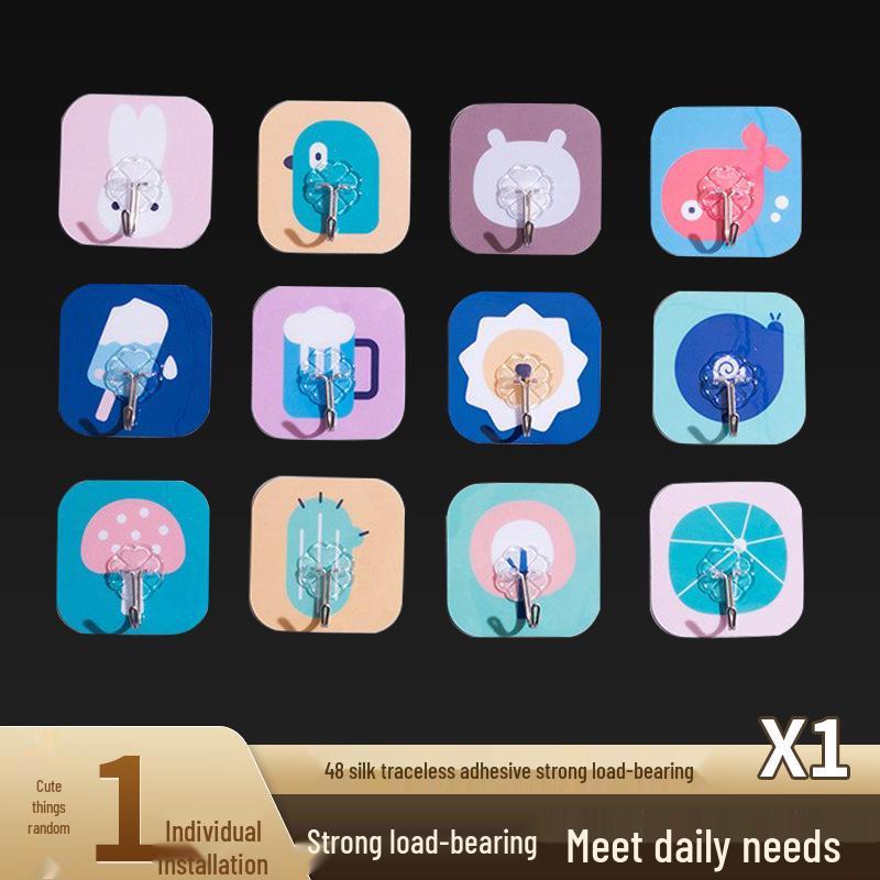 Transparent No-Trace Adhesive Wall Hooks - Strong Load-Bearing, No-Punch Installation