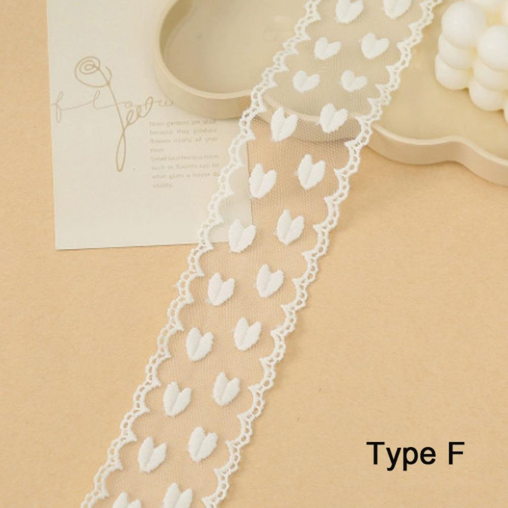 5 Yards Pure Cotton Sewing Trim DIY Craft Accessory White Flowers Fringe Trimming Ribbon Multi-size Decor Ribbon