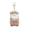 Kawaii Otter mit Fisch Plüschtier Schlüsselanhänger Plüschmaterial Niedliches Design Hängender Anhänger Weiche Haptik Lustiger Anhänger Schlüsselanhänger
