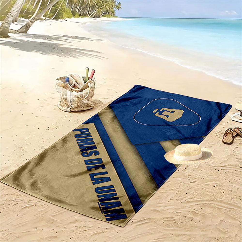 Beach Blanket with Pumas UNAM Mexican Club Crest, Ultra Soft Quick Dry, Durable Fade Resistant, for Pool Beach Gift