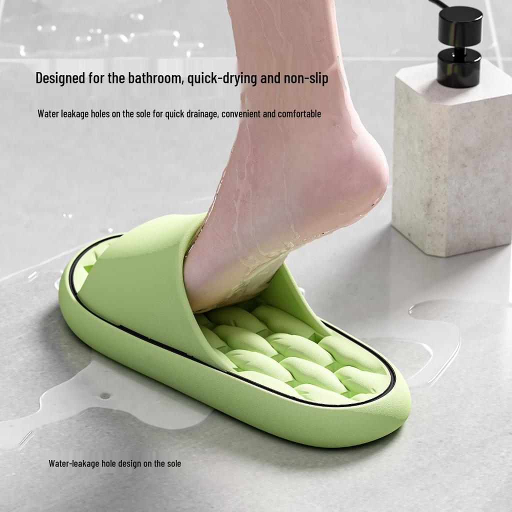 Jieliya Non-slip Water-draining Bathroom Slippers for Men & Women
